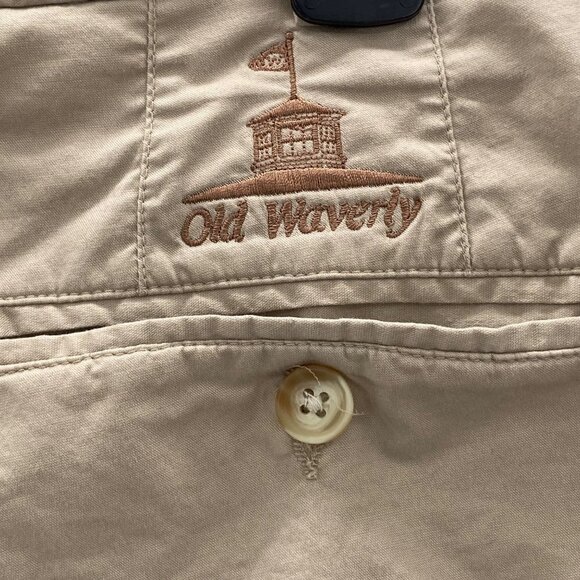 Peter Millar Khaki Shorts Old Waverly Embroidery Men's Size 38 - Picture 3 of 6